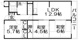 香里ヶ丘1番館の物件間取画像